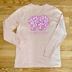 Pink Ribbon ivory ella Long Sleeve T-shirt Medium